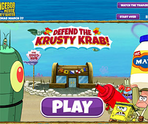 Флеш игра - Defend the Krusty Krab